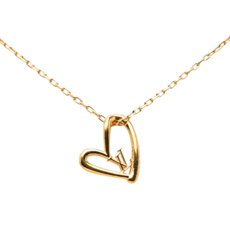 ルイ ヴィトン コリエ ハート フォーリンラブ ネックレス M00465 ゴールド メッキ レディース LOUIS VUITTON 【中古】