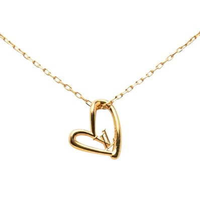 ルイ ヴィトン コリエ ハート フォーリンラブ ネックレス M00465 ゴールド メッキ レディース LOUIS VUITTON 【中古】