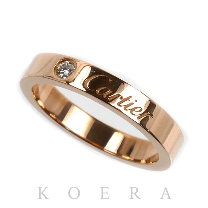 CARTIER カルティエ K18PG ピンクゴールド エングレーブド 1P ダイヤ リング・指輪 B4086448 ダイヤモンド 8号 48 3.6g レディース【中古】【美品】