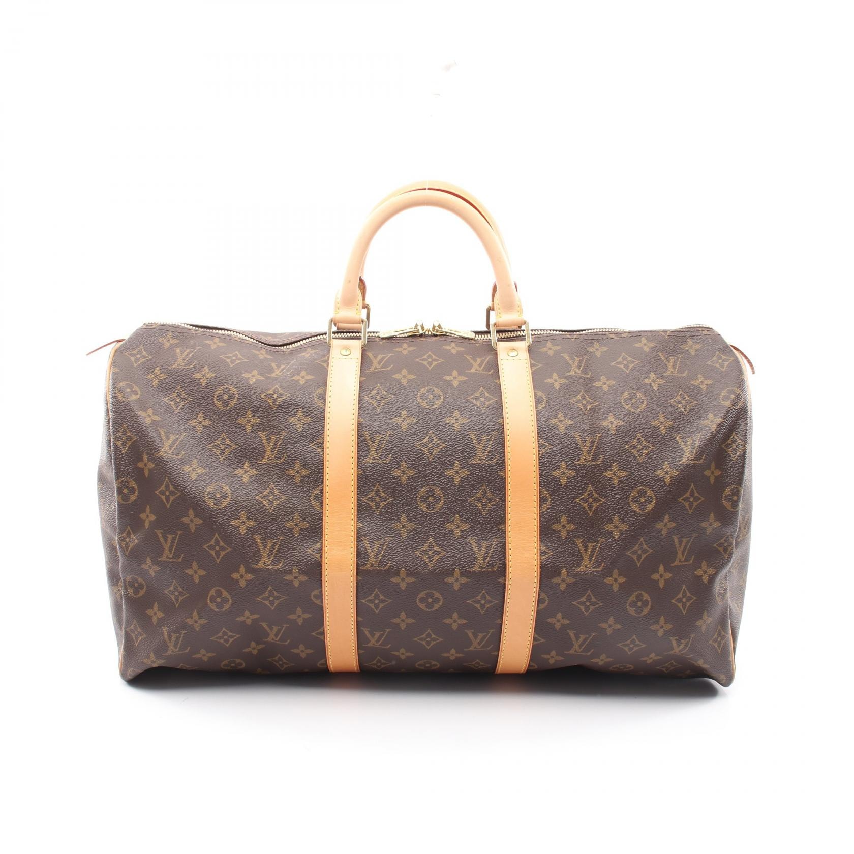 ルイ・ヴィトン LOUIS VUITTON キーポル50 ボストンバッグ バッグ PVCコーティングキャンバス レザー モノグラム メンズ レディース ブラウン系 M41426 【中古】