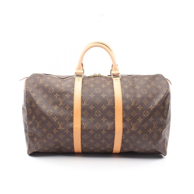 ルイ・ヴィトン LOUIS VUITTON キーポル50 ボストンバッグ バッグ PVCコーティングキャンバス レザー モノグラム メンズ レディース ブラウン系 M41426 【中古】