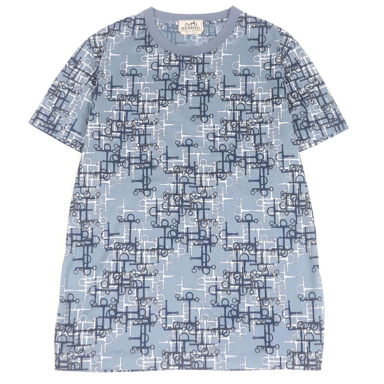 極美品 エルメス 半袖Tシャツ ライトブルー メンズ M