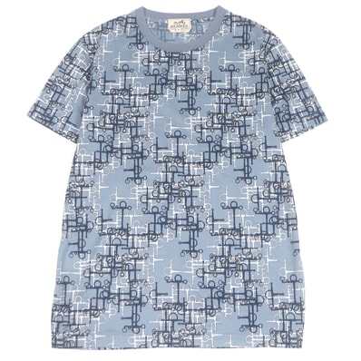 極美品 エルメス 半袖Tシャツ ライトブルー メンズ M