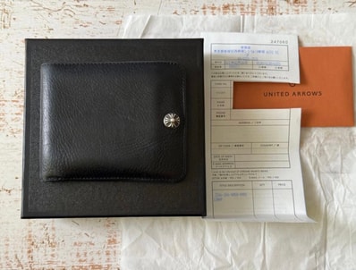 Chrome Hearts 1-Snap Cross Button Wallet "Black"