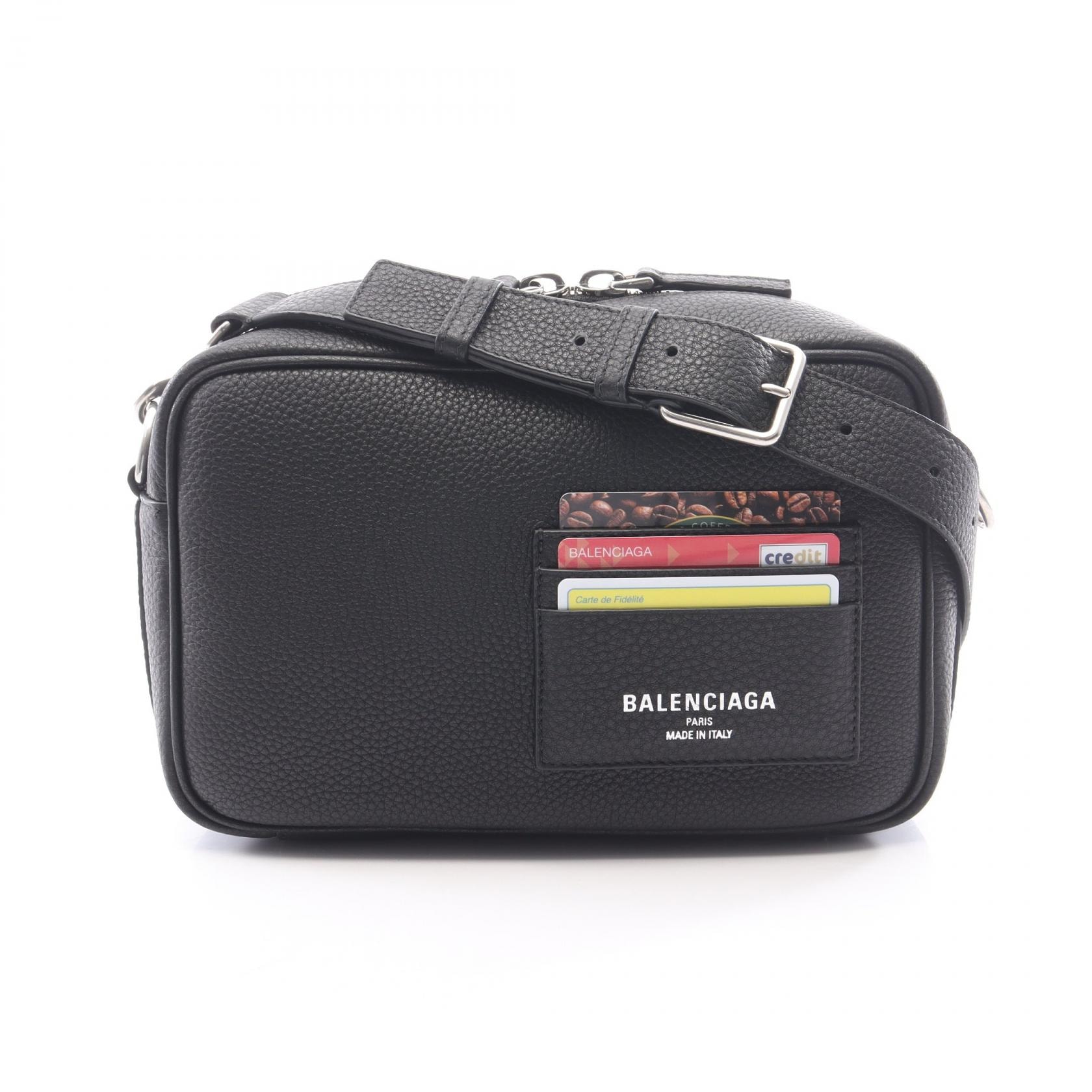 バレンシアガ BALENCIAGA CREDIT カメラバッグ ショルダーバッグ バッグ レザー メンズ ブラック系 8468772ABVZ1000 【新品】