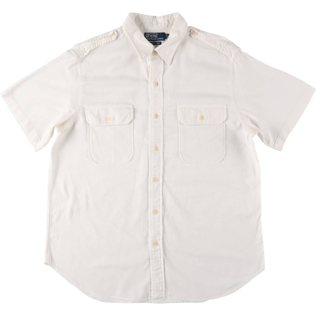 古着 ラルフローレン Ralph Lauren POLO by Ralph Lauren OCEAN SHIRT 半袖 コットンシャツ メンズL相当/eaa534567