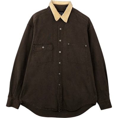 古着 90年代 ギャップ GAP オールドギャップ 長袖 ワークシャツ メンズL相当/eaa642876