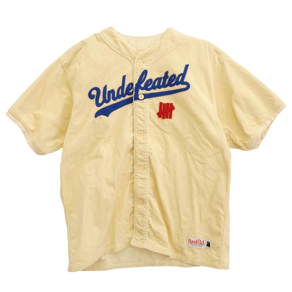 UNDEFEATED アンディフィーテッド 半袖シャツ 220077012033 CORD S/S BASEBALL JERSEY フロントロゴ コーデュロイ ベースボールシャツ 半袖 シャツ アイボリー XL【中古】