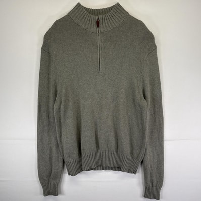 古着 ポロバイラルフローレン Polo by Ralph Lauren カシミヤニットセーター ハーフジップ トレーナー 大きいサイズ 14041 グレー メンズ