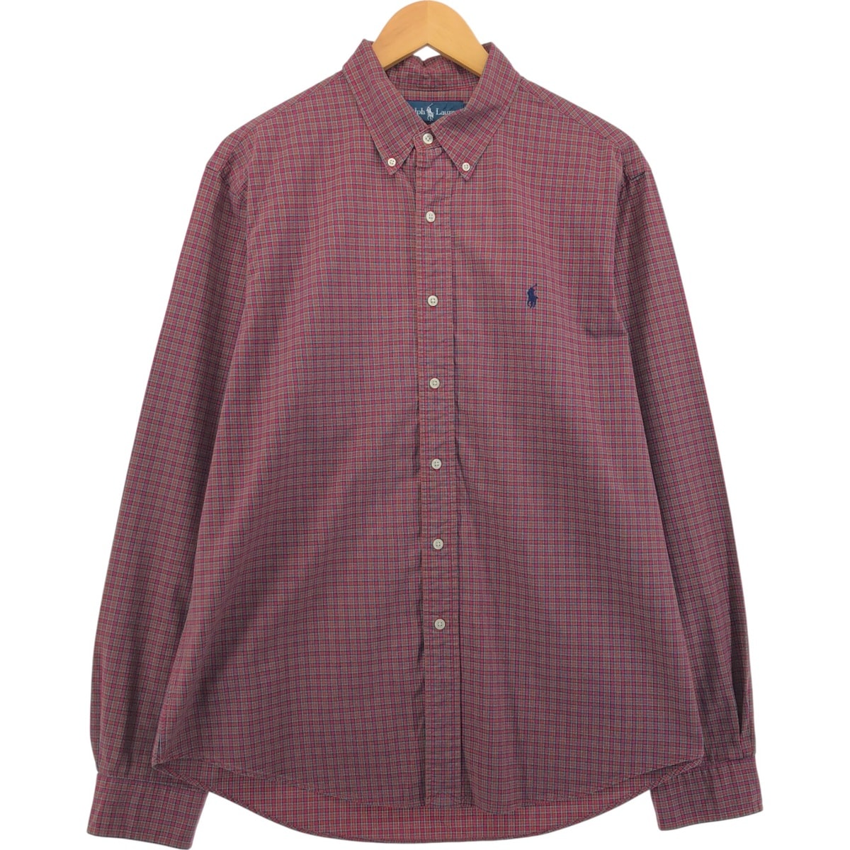 古着 ラルフローレン Ralph Lauren CUSTOM FIT 長袖 ボタンダウンチェックシャツ メンズXL相当/eaa550410