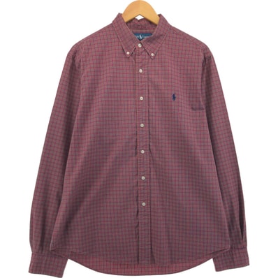 古着 ラルフローレン Ralph Lauren CUSTOM FIT 長袖 ボタンダウンチェックシャツ メンズXL相当/eaa550410