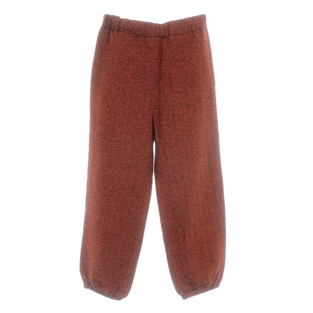 【中古】グッチ GUCCI ウールコットンナイロン ヘリンボーン イージーパンツ オレンジxブラック【サイズS】【メンズ】