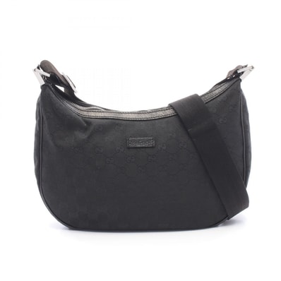 グッチ GUCCI GGキャンバス ショルダーバッグ バッグ キャンバス レザー レディース ブラック系 122790 【中古】