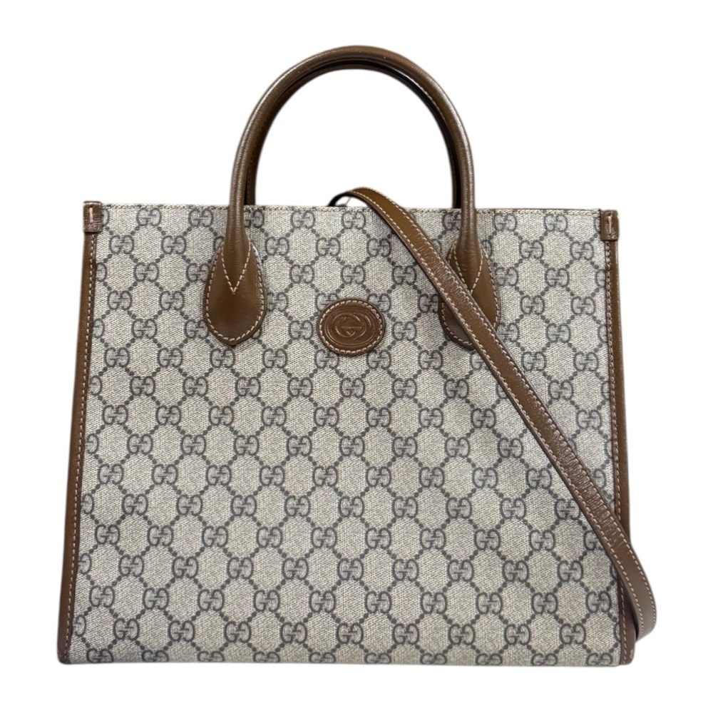 グッチ GGスモールトートバッグ GGスプリーム ショルダーバッグ GGスプリームキャンバス 659983 ベージュ レディース GUCCI 中古