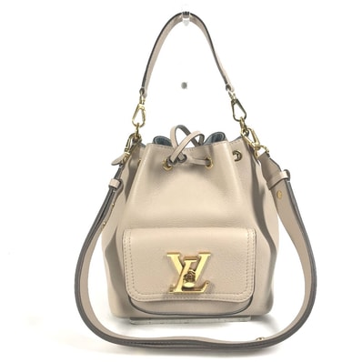 ルイヴィトン LOUIS VUITTON ロックミー バケットNV M57688 ハンドバッグ 2WAYバッグ 巾着 斜め掛け ショルダーバッグ レザー サンドベージュ ベージュ 美品