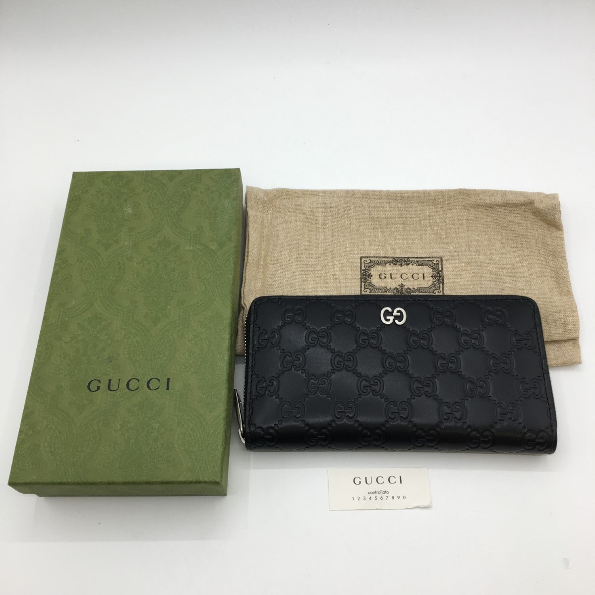 GUCCI グッチ ラウンドファスナー財布 473928 ブラック