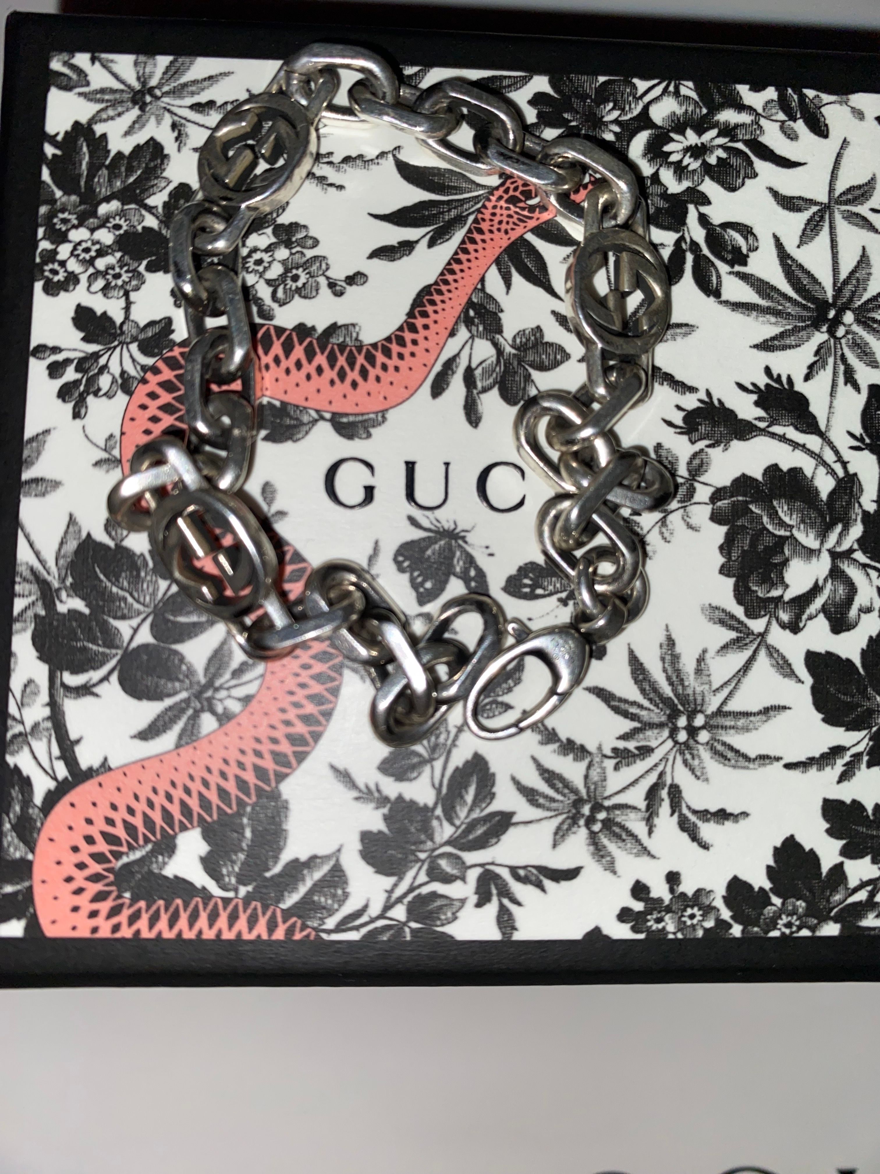 GUCCI Silver Bracelet With Interlocking G