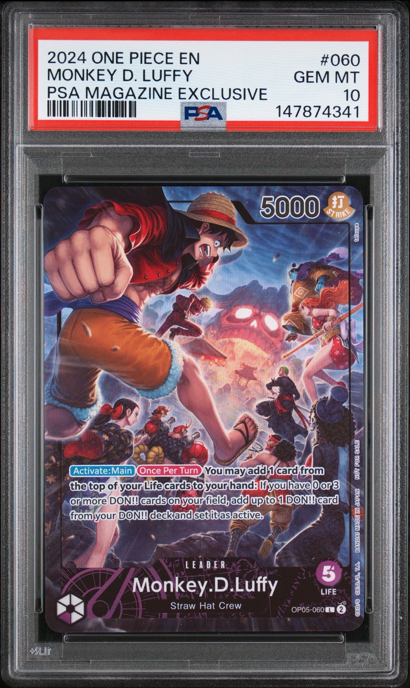 PSA10】モンキー・D・ルフィ L [OP05-060]【英語版】（PSA限定コラボ