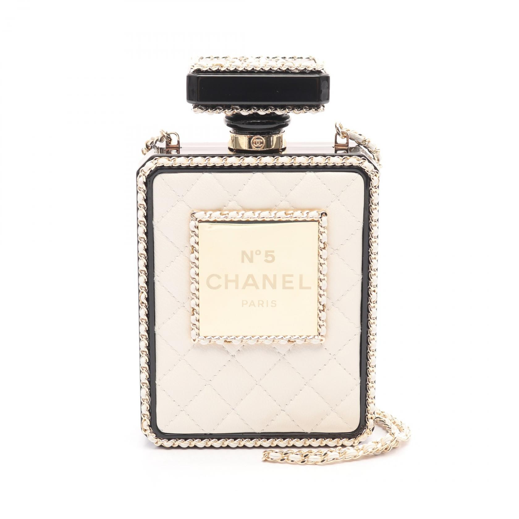 シャネル CHANEL No.5 ココマーク ショルダーバッグ バッグ レザー プラスチック レディース ブラック系 / ホワイト系 【中古】
