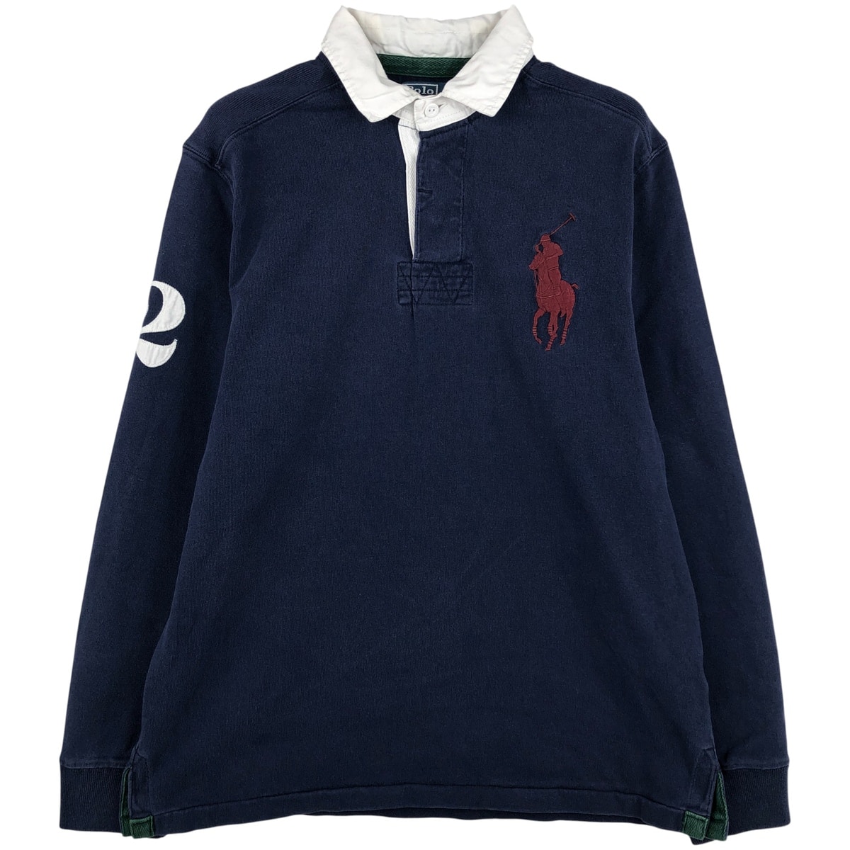 古着 ラルフローレン Ralph Lauren POLO by Ralph Lauren CUSTOM FIT ビッグポニー 長袖 ラガーシャツ メンズM相当/eaa597687