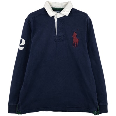 古着 ラルフローレン Ralph Lauren POLO by Ralph Lauren CUSTOM FIT ビッグポニー 長袖 ラガーシャツ メンズM相当/eaa597687