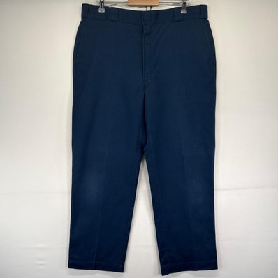 古着 90's/90年代 ディッキーズ Dickies USA製 パンツ ワークパンツ 4ビッグ 大きいサイズ W40×L30 ネイビー系 メンズ