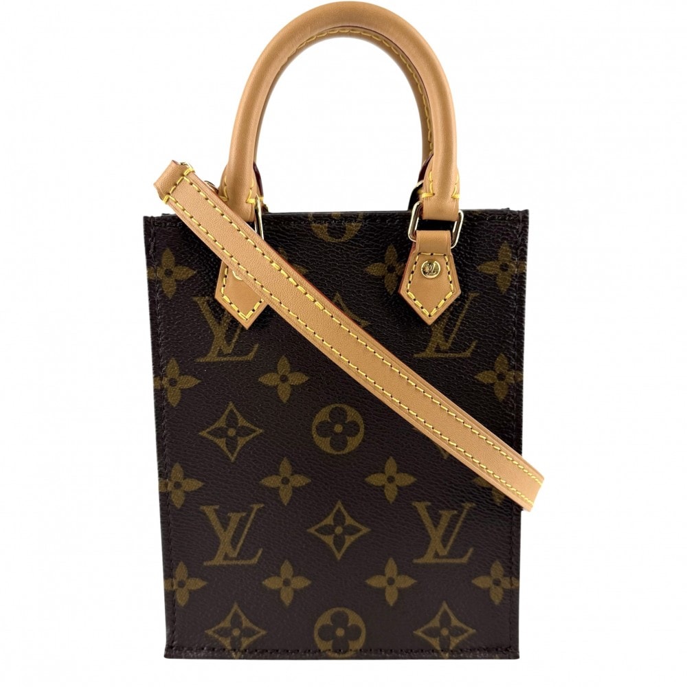 LOUIS VUITTON ルイヴィトン 2WAY プティット・サックプラ ハンドバッグ ショルダーバッグ 肩掛け 斜め掛け ブラウン M81925 モノグラムキャンバス    ゴールド金具 レディース【中古品】