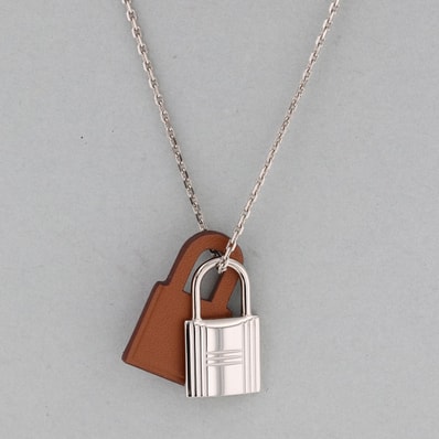 HERMES エルメス オーケリー PM ネックレス レザー ブラウン D刻印 レディース【中古】