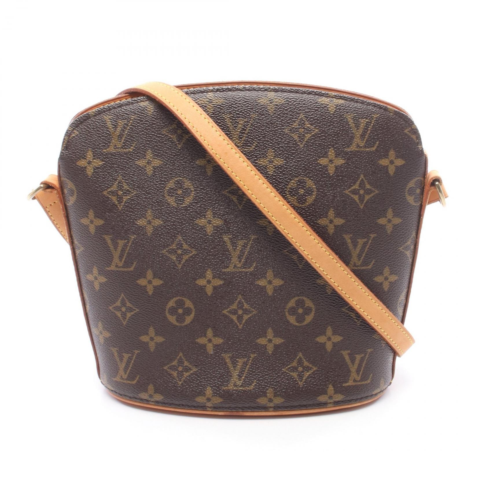 ルイ・ヴィトン LOUIS VUITTON ドルーオ モノグラム ショルダーバッグ バッグ PVCコーティングキャンバス レザー レディース ブラウン系 M51290 【中古】
