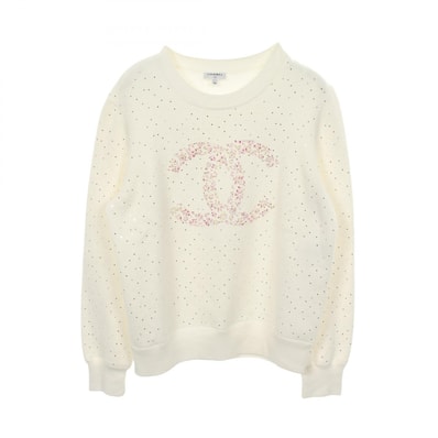 シャネル CHANEL ココマーク ラメ スウェット 衣料品 トップス コットン レディース ホワイト系 P70460K10041 【中古】