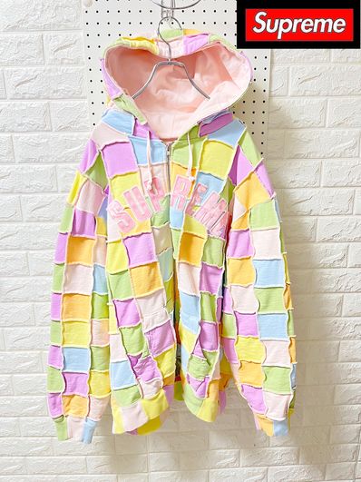 Supreme Reverse Patchwork Zip Up Hooded Sweatshirt "Multi"