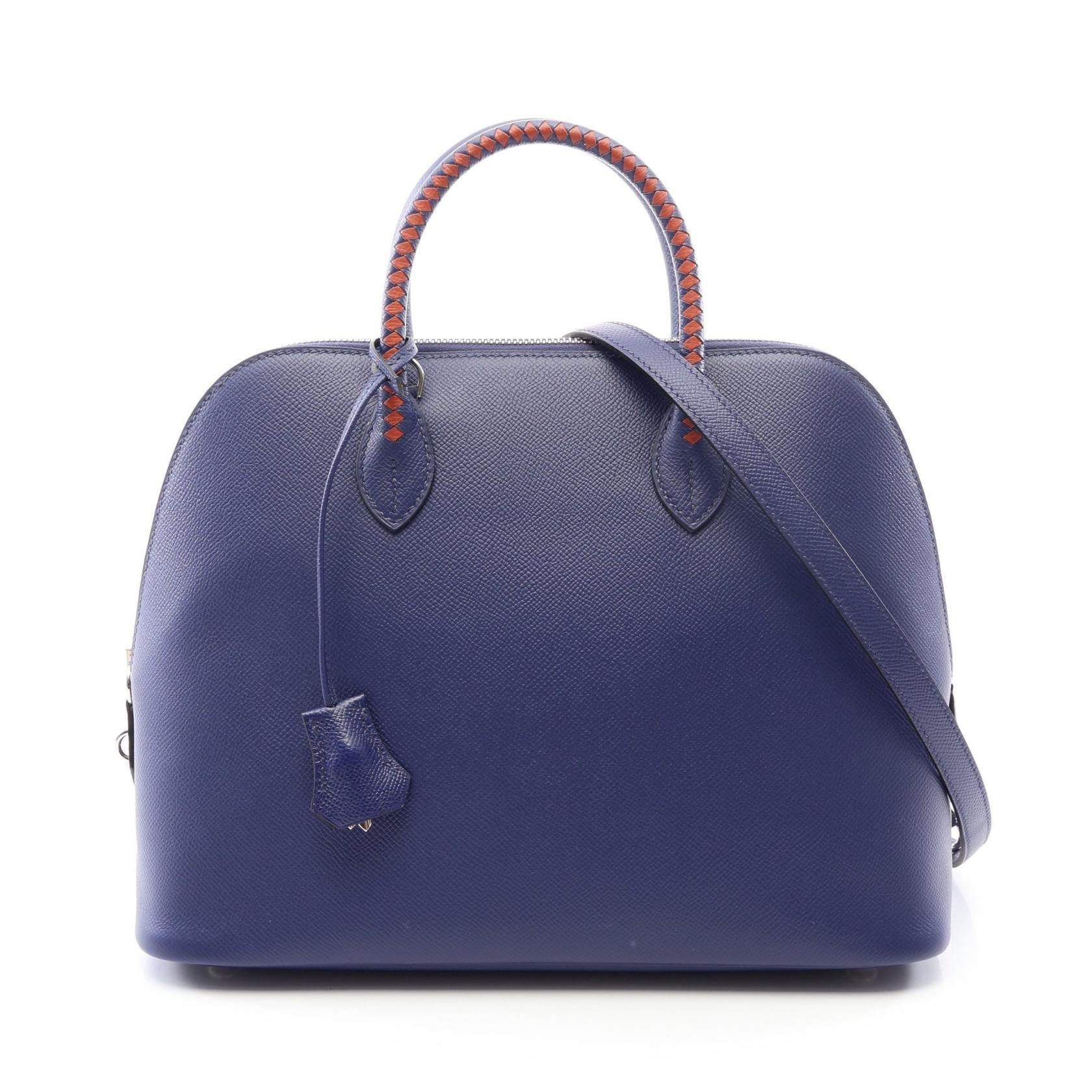 エルメス HERMES ボリード1923 30 トレサージュ ブルーアンクル ブリック 2WAY ハンドバッグ バッグ ヴォーエプソン ヴォーエプソン D刻印(2019年製造) レディース ブルー系 / ブラウン系 【中古】