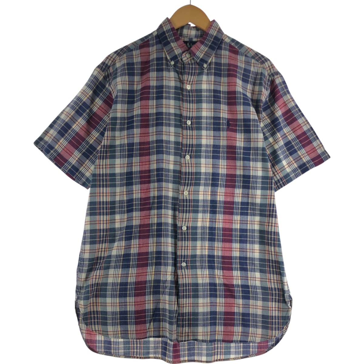 古着 ラルフローレン Ralph Lauren MCMEEL 半袖 ボタンダウン チェックシャツ メンズM相当/eaa560456