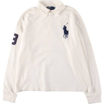 古着 ラルフローレン Ralph Lauren POLO by Ralph Lauren ビッグポニー 長袖 ラガーシャツ メンズL相当/eaa581127