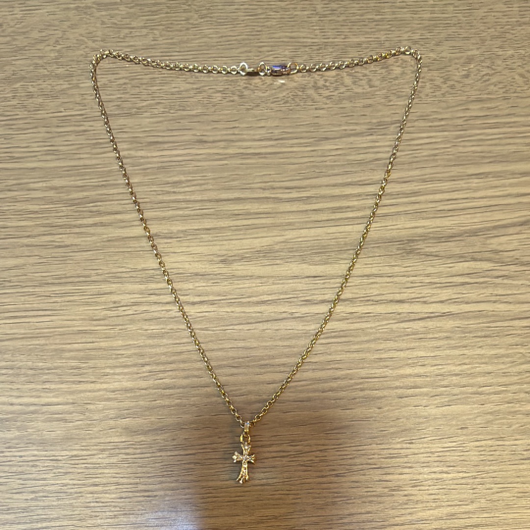 クロムハーツ CHクロスベビーファットチャーム22K withパヴェダイヤモンドとクロムハーツ ネックレス ロールチェーン 22K