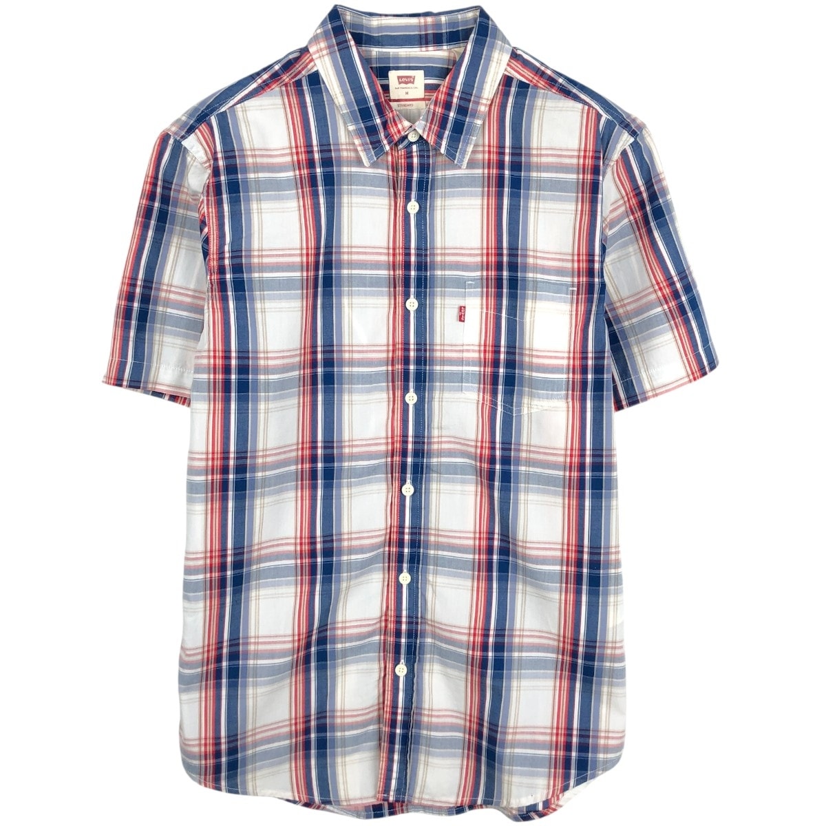 古着 リーバイス Levi's STANDARD 半袖 コットン チェックシャツ メンズM相当/eaa668743