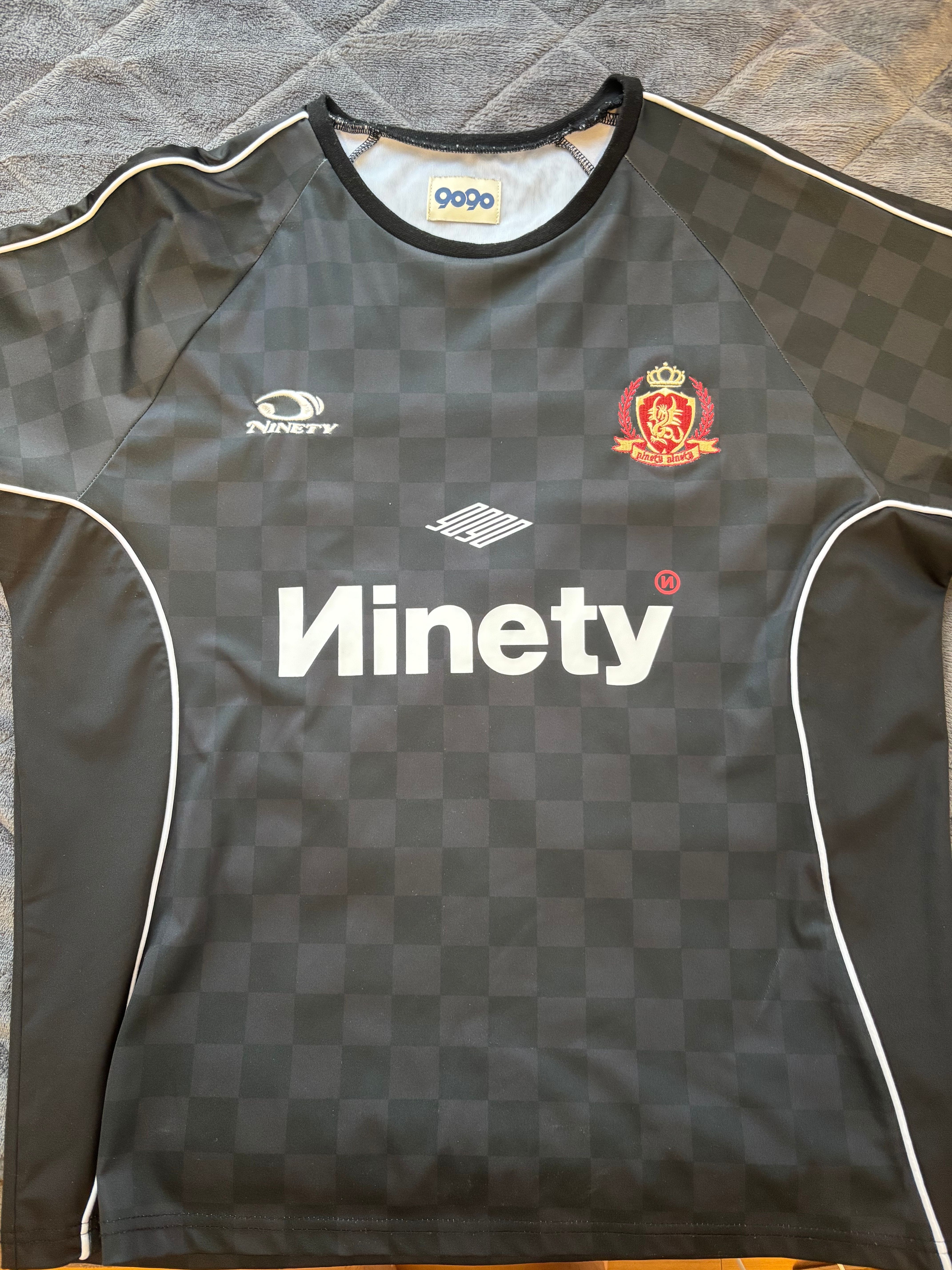 9090 Emblem Piping Game S/S Shirts "BLACK"