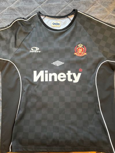 9090 Emblem Piping Game S/S Shirts "BLACK"