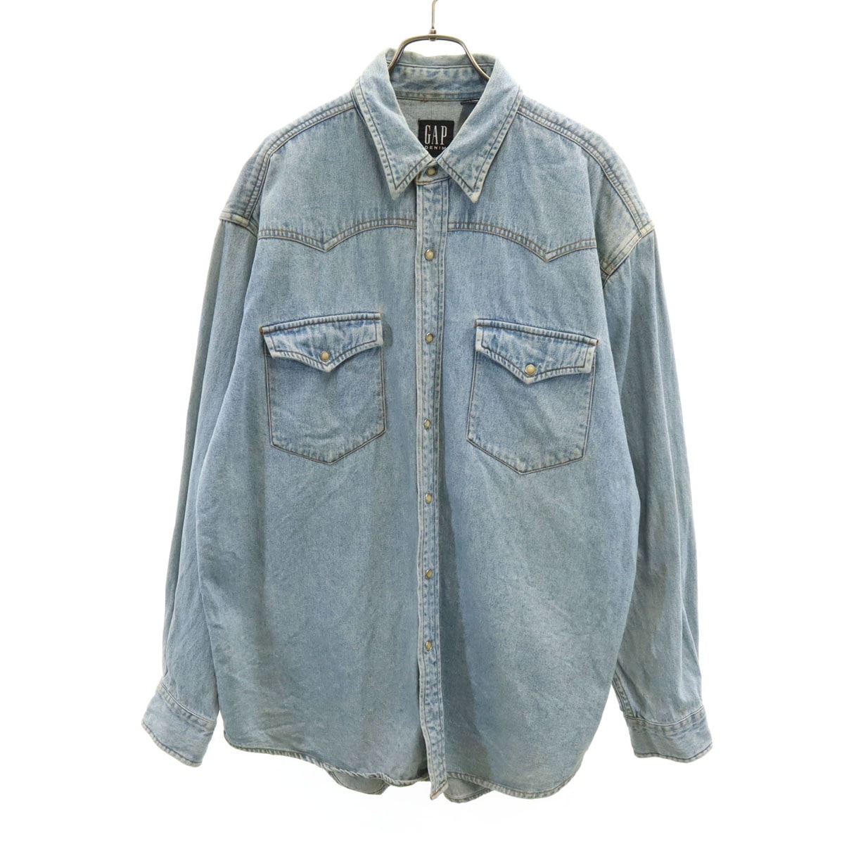 GAP ギャップ 長袖 デニム ウエスタンシャツ L DENIM