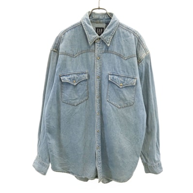 GAP ギャップ 長袖 デニム ウエスタンシャツ L DENIM