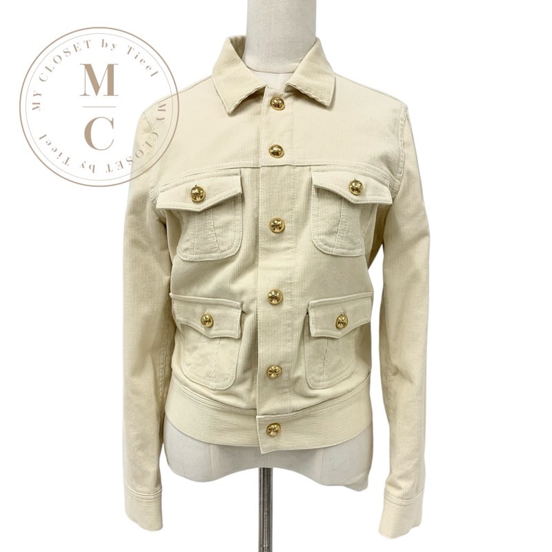 セリーヌ CELINE アウター コットン ベージュ トリオンフ コーデュロイ ジャケット ブルゾン