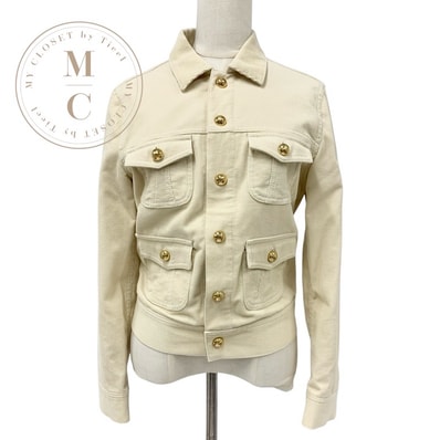 セリーヌ CELINE アウター コットン ベージュ トリオンフ コーデュロイ ジャケット ブルゾン