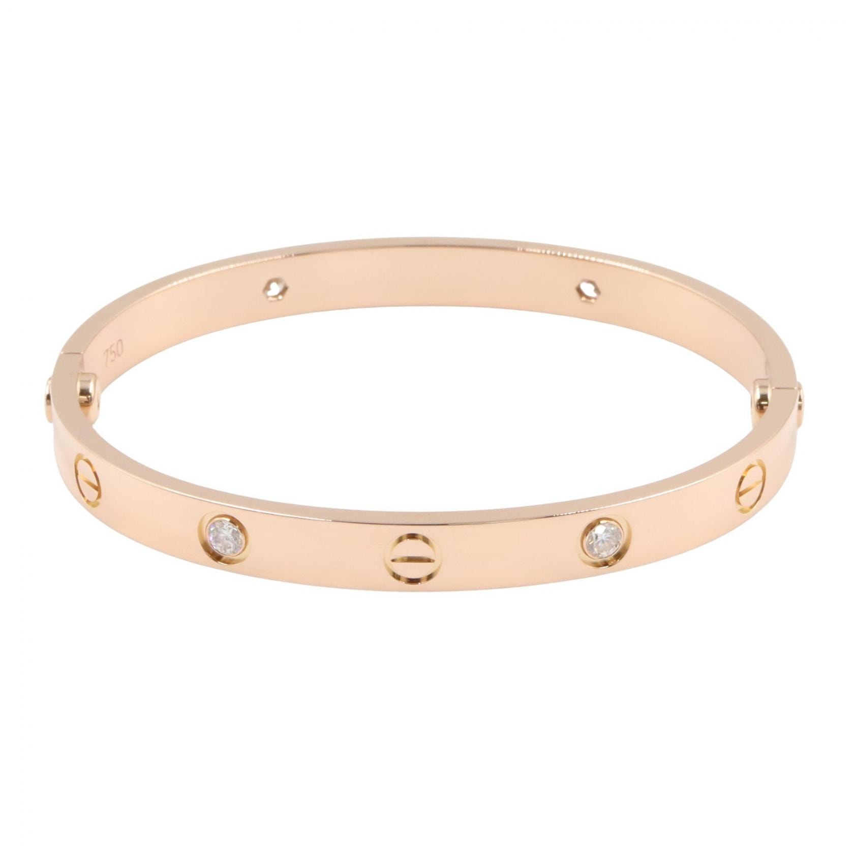 カルティエ CARTIER ラブブレス 4P ダイヤ ブレスレット ブレスレット アクセサリー K18PG(ピンクゴールド) ダイヤモンド レディース ゴールド系 / クリア系 B6069917 【中古】