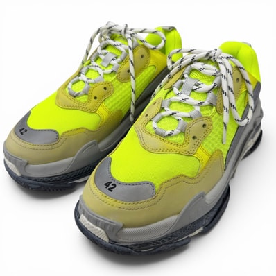 美品 バレンシアガ ローカットスニーカー TRIPLE S ネオンイエロー