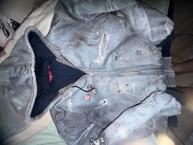 Supreme HJR Trompe Loeil Hooded Work Jacket "Blue"