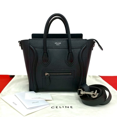 CELINE セリーヌ ラゲージ ナノ ショッパー レザー ショルダーバッグ ブラック
19477