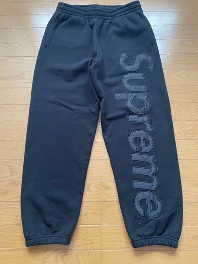 Supreme Satin Applique Sweatpant (23FW) "Black"