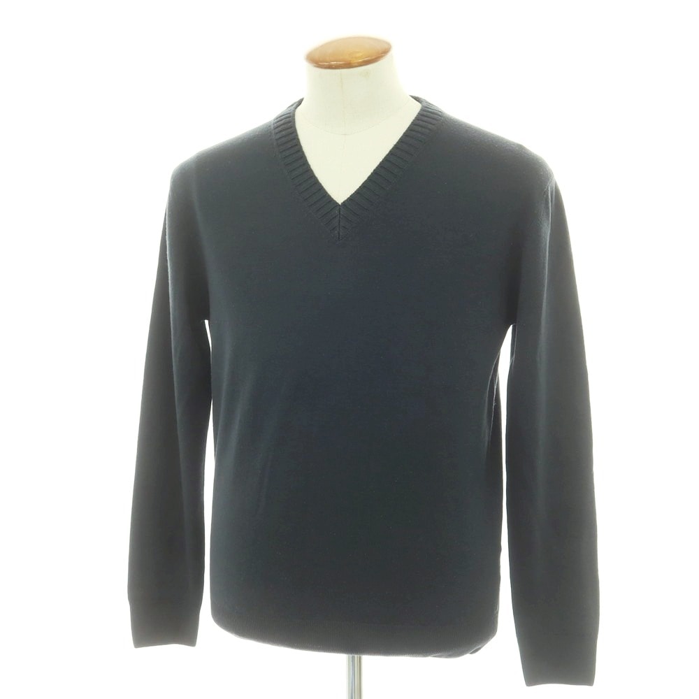 【中古】クルチアーニ CRUCIANI ウール Vネック プルオーバーニット ダークグリーン【サイズ48】【メンズ】