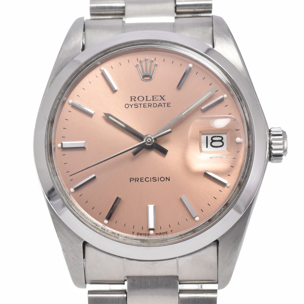 ロレックス ROLEX 6694 ヴィンテージ オイスターデイト プレシジョン Cal.1225 サーモンピンク 手巻き メンズ 腕時計 I#150500