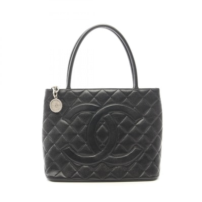 シャネル CHANEL 復刻トート トートバッグ バッグ カーフ(牛革) レディース ブラック系 A01804 【中古】